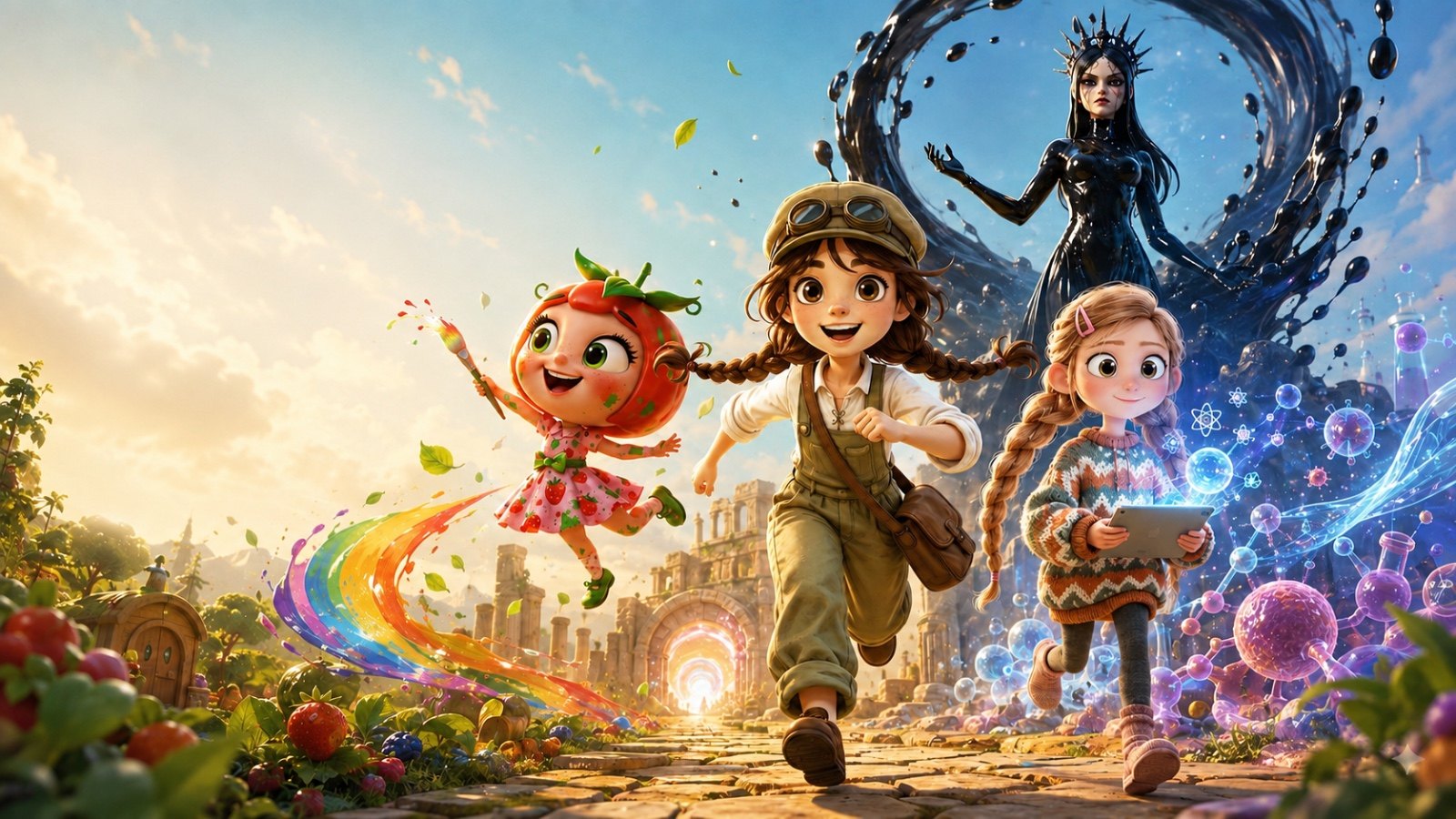 Characters from the Treyn universes running together